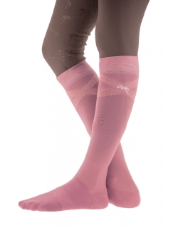 Chaussettes Gummy - Blanc & Vieux Rose