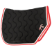 tapis Pénélope sport noir point sellier blanc et bordure rouge