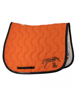 Tapis de selle point sellier classique - Orange & noir