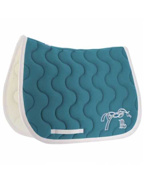 Classic Point Sellier saddle pad - Peacock blue & white