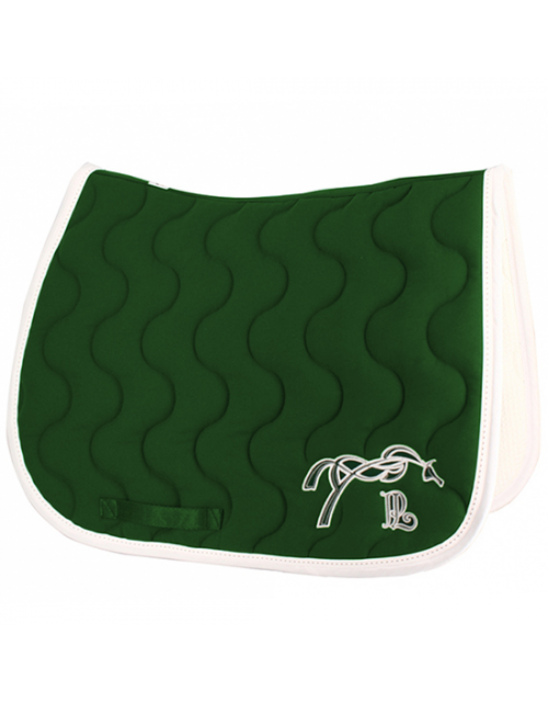 Tapis de selle Point Sellier Classique - Vert Forêt & Blanc