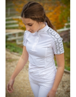 Polo de concours Anaïs manches courtes blanc - Junior
