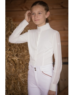 White Long Sleeve Las Honey Show Polo Shirt - Children