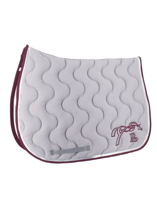 Tapis de selle Point Sellier Classique - Gris Clair & Bordeaux